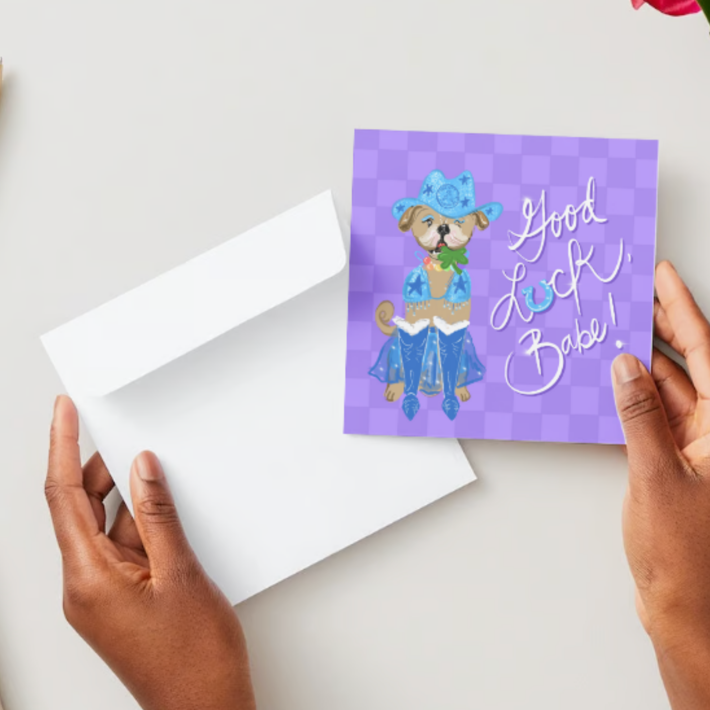 Good Luck, Babe Greeting Card!