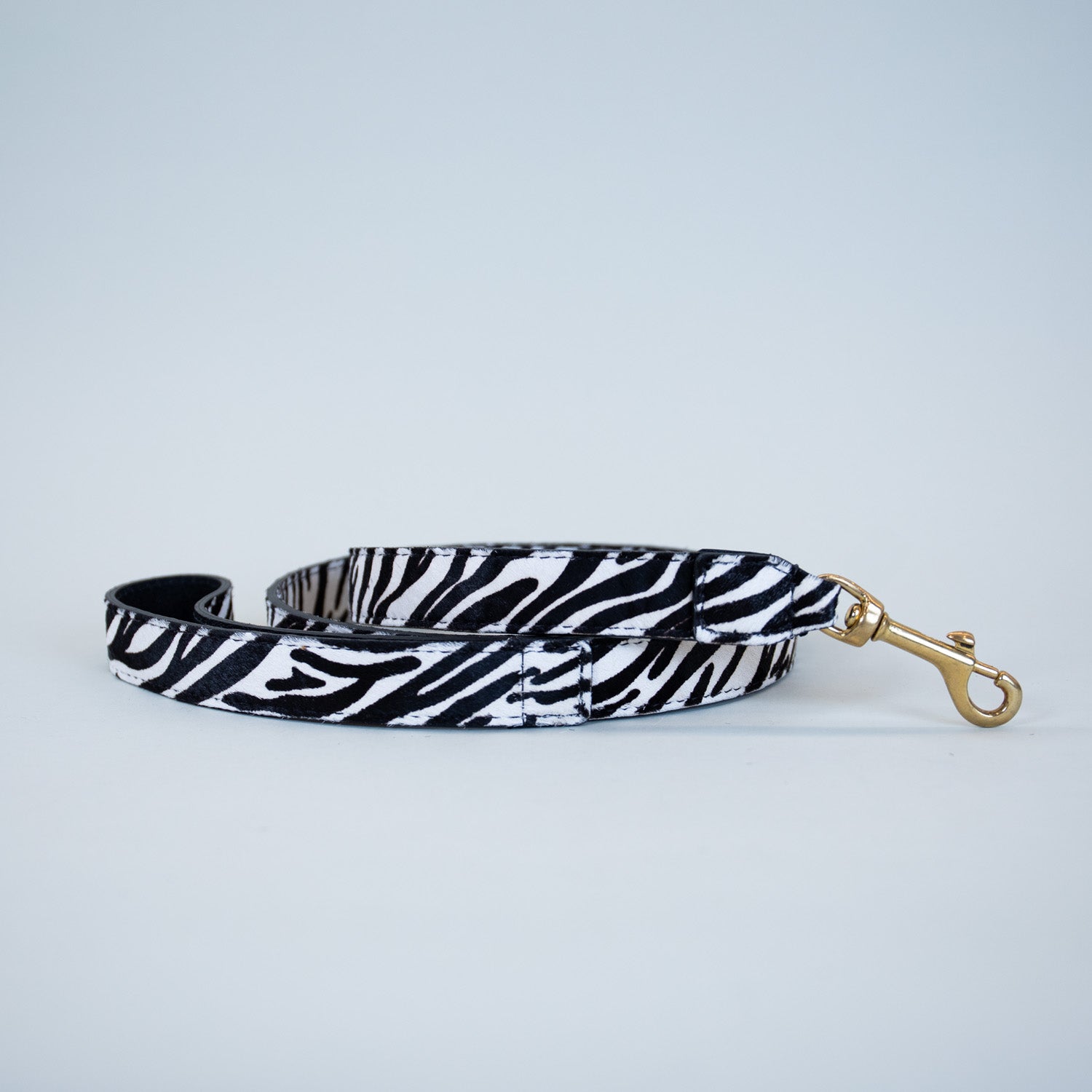Zebra Hair on Hide Leash