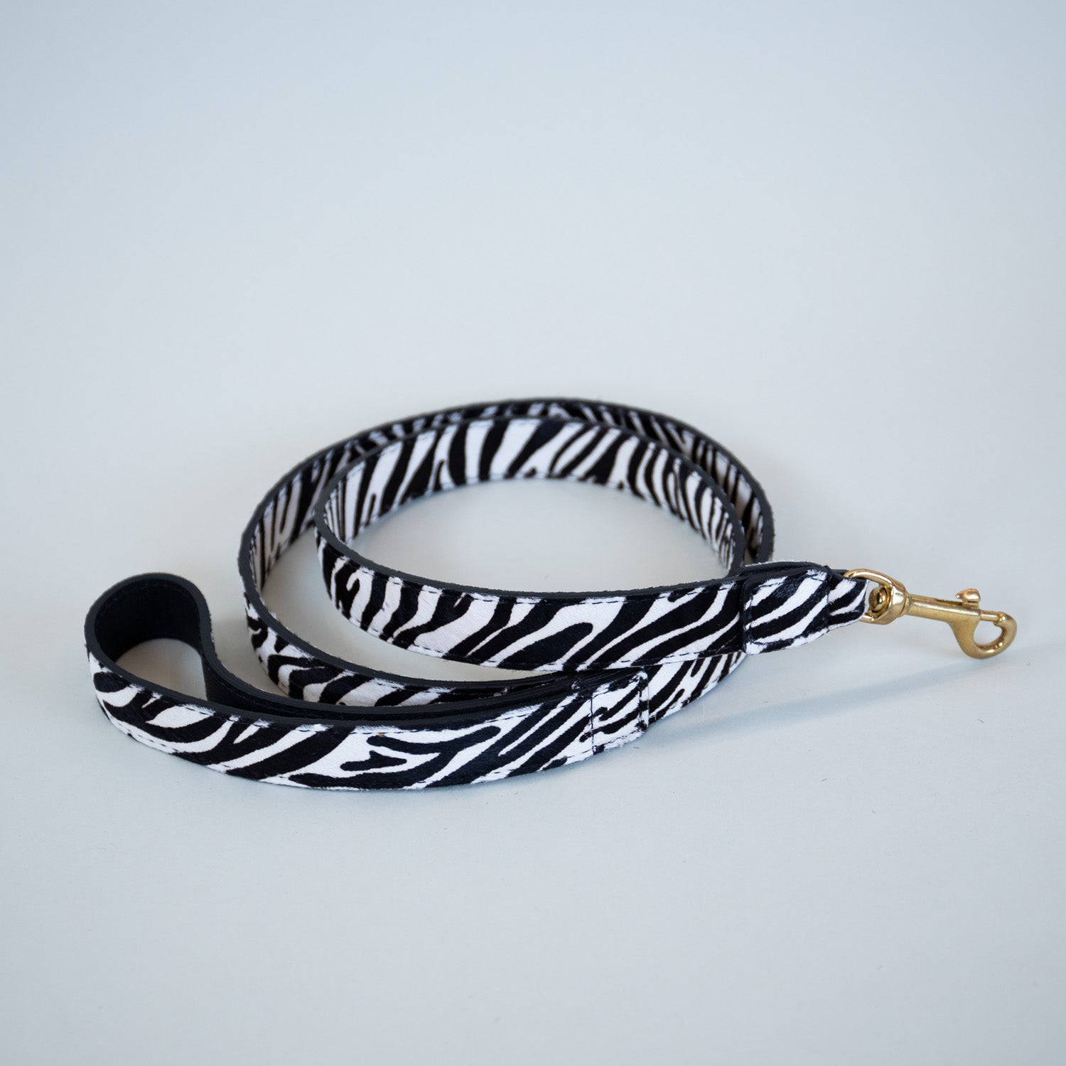 Zebra Hair on Hide Leash