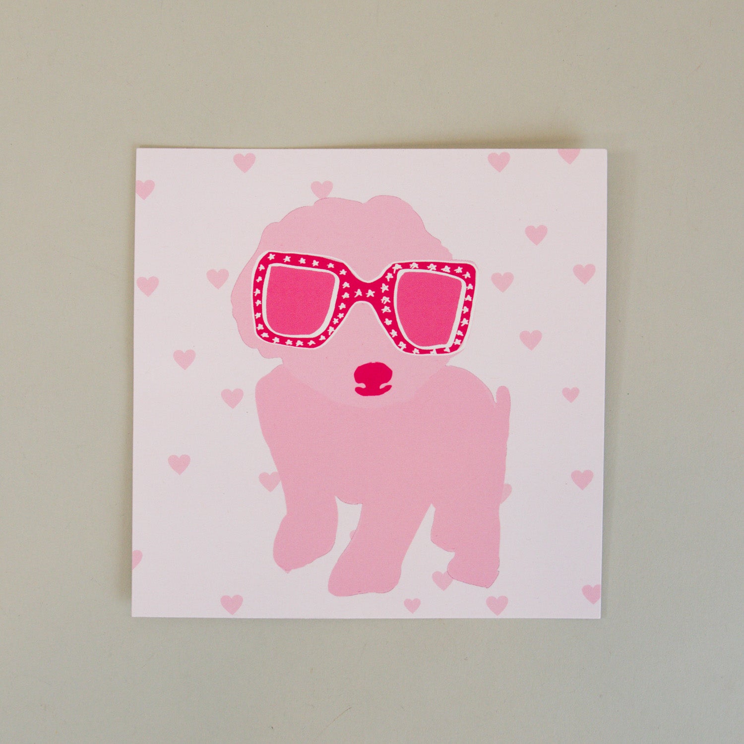 Pink Fashionista Pup Greeting Card