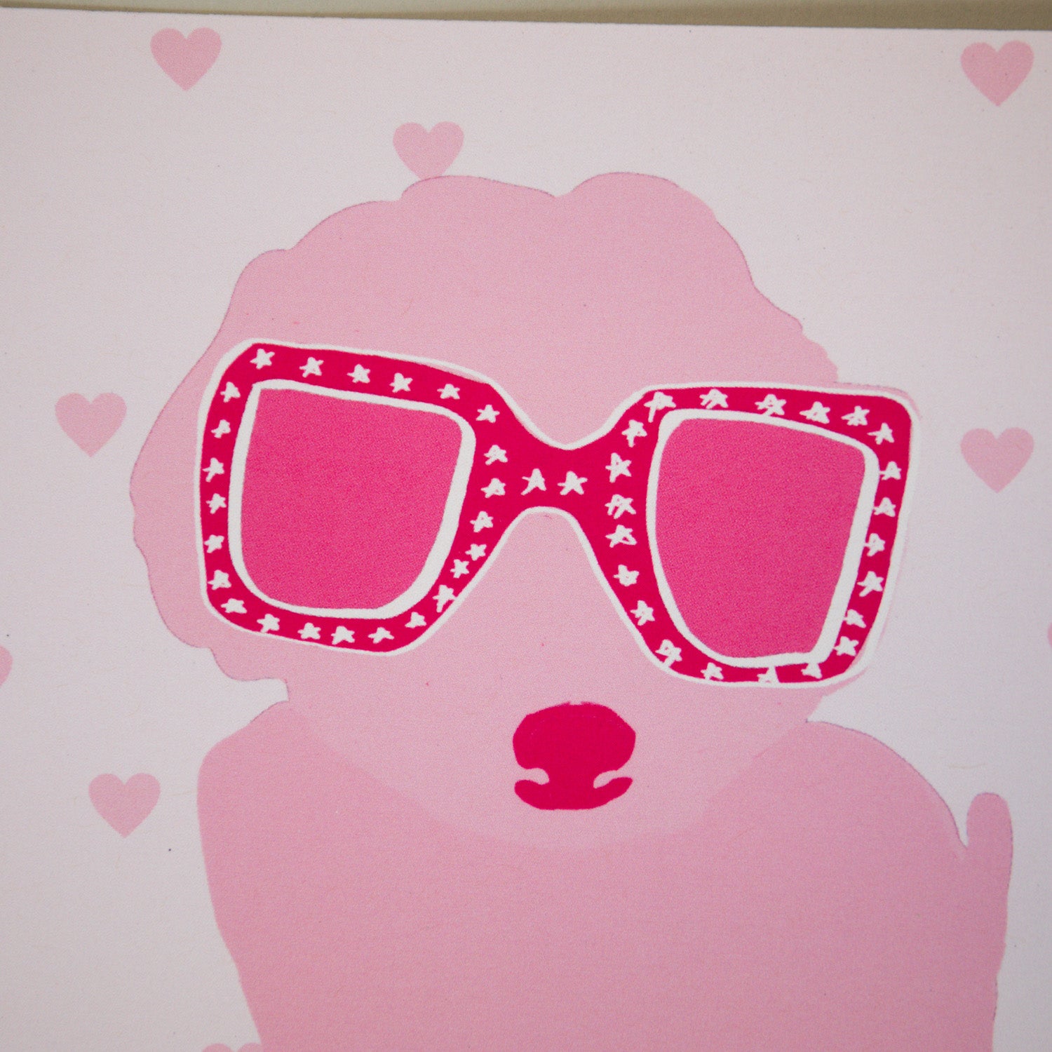 Pink Fashionista Pup Greeting Card