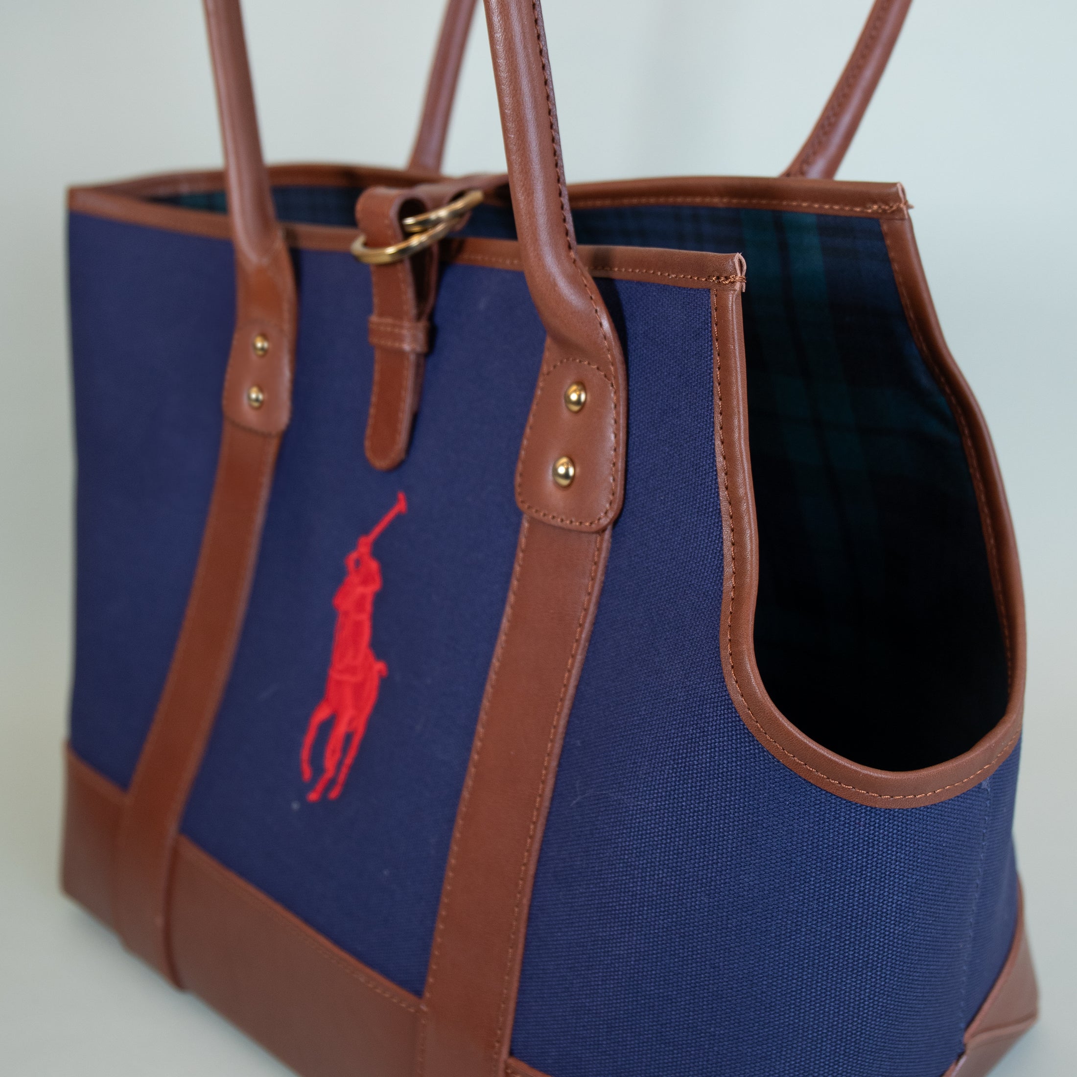 Ralph Lauren Leather & Canvas Polo Tote