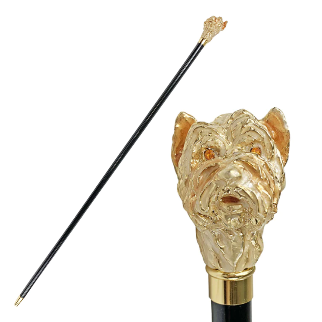 24k Yorkie Walking Cane