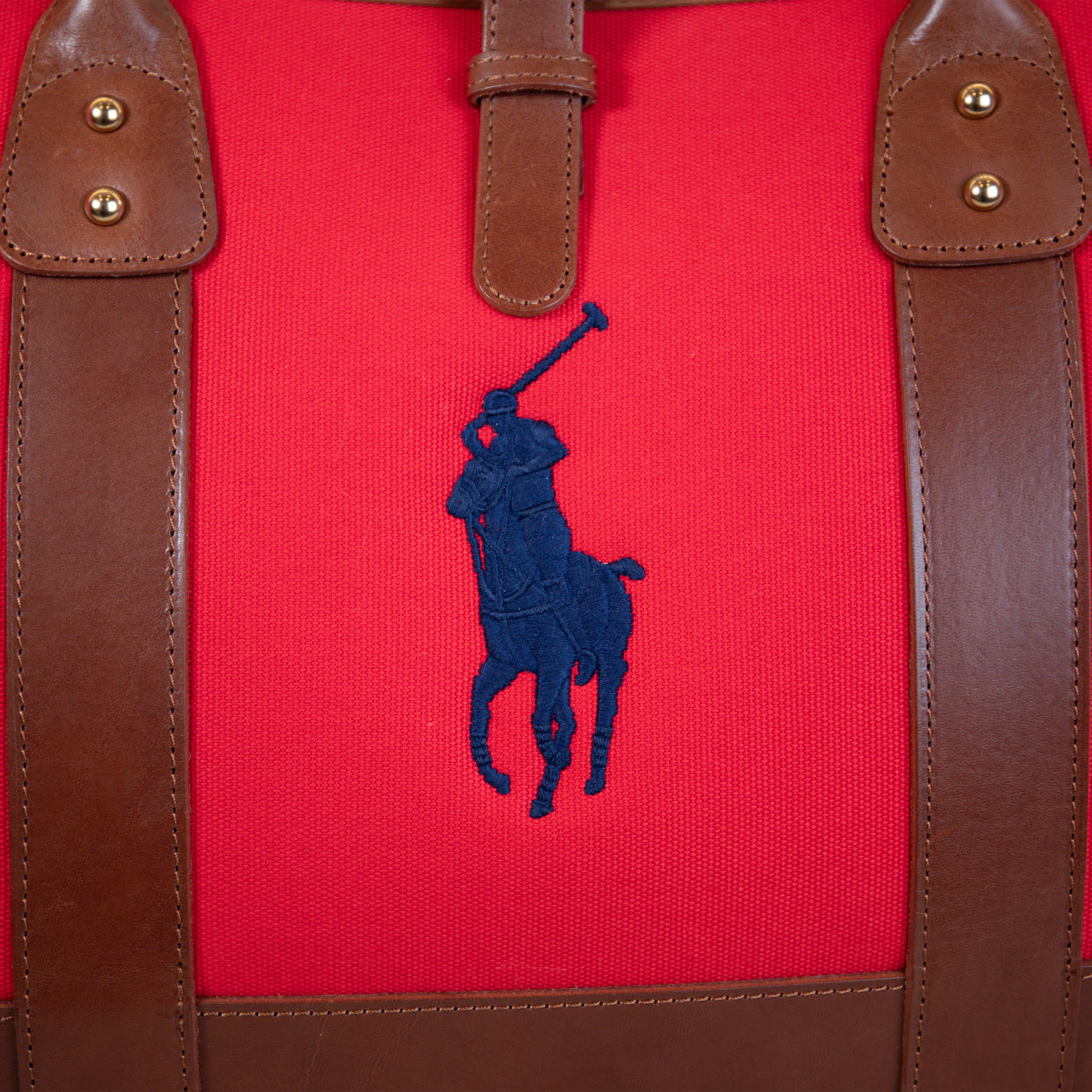 Ralph Lauren Leather & Canvas Polo Tote