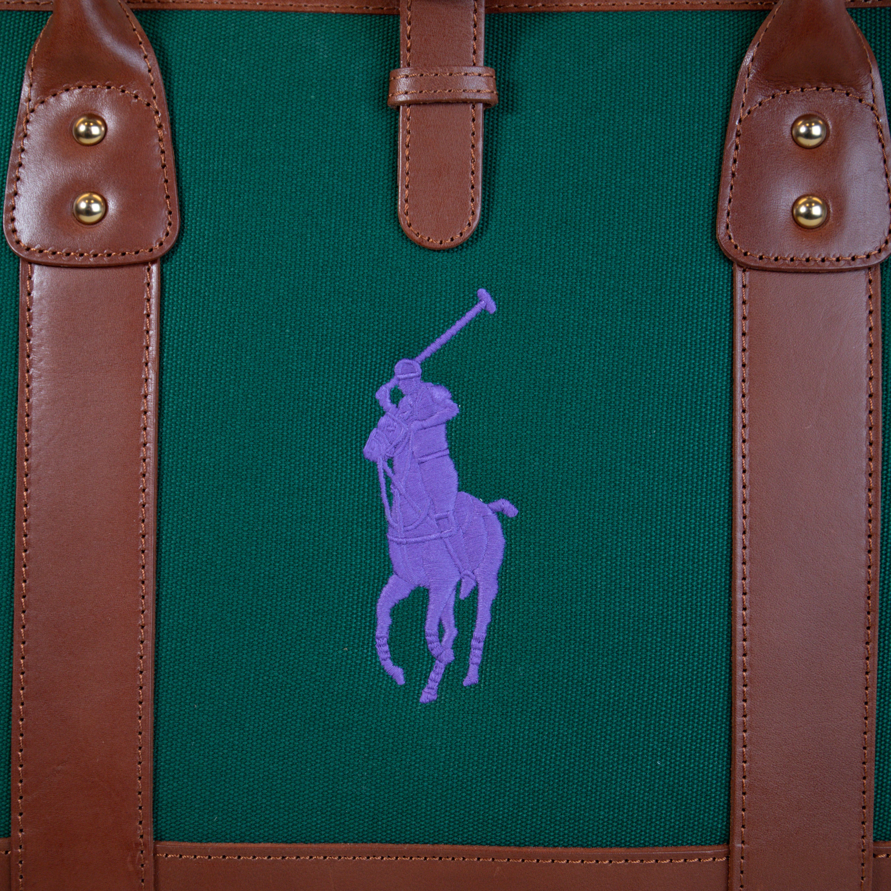 Ralph Lauren Leather & Canvas Polo Tote