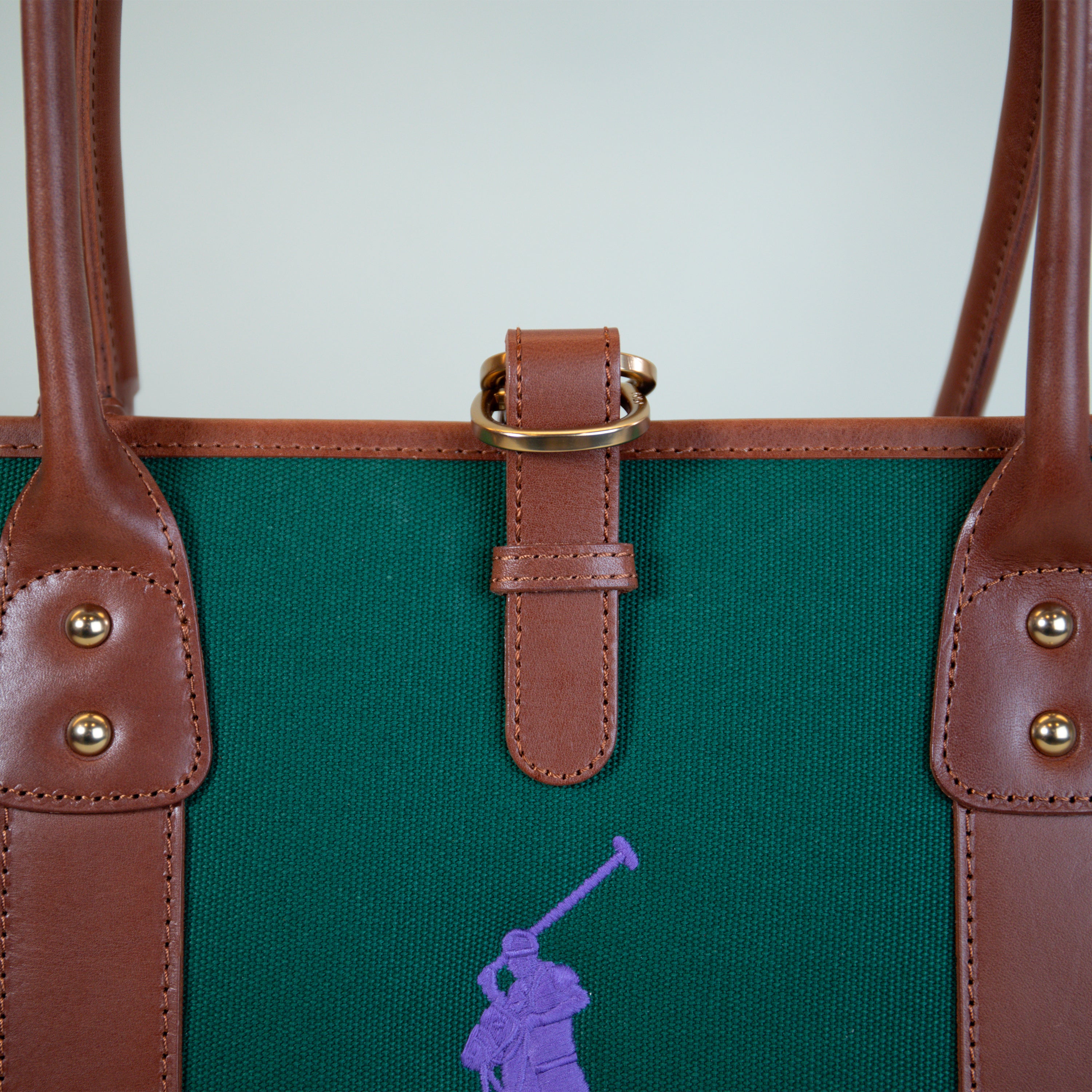 Ralph Lauren Leather & Canvas Polo Tote