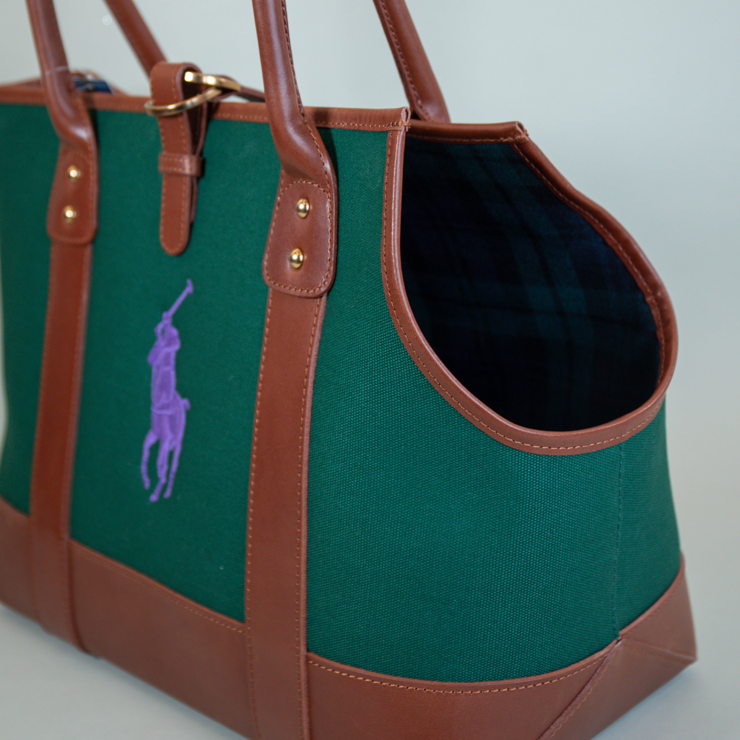 Ralph Lauren Leather & Canvas Polo Tote