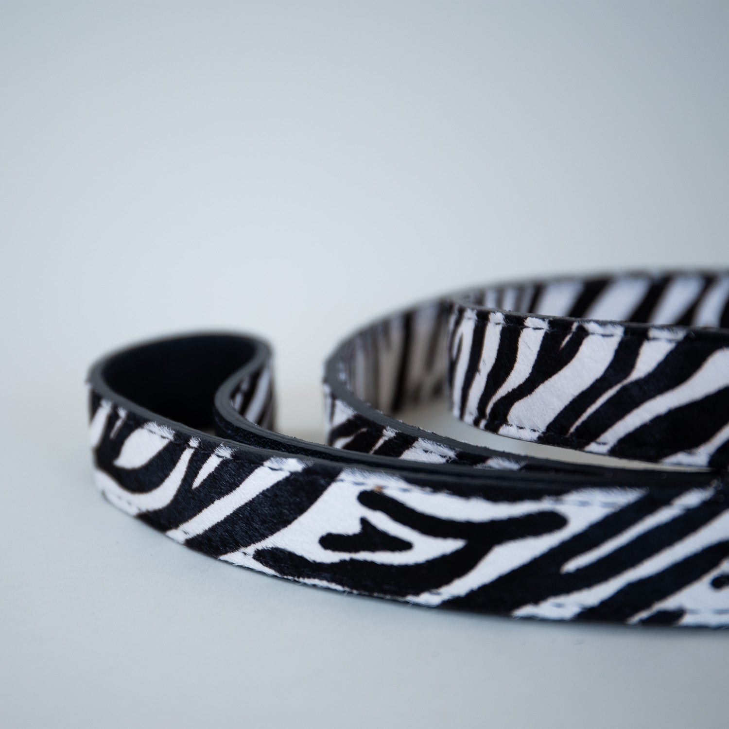 Zebra Hair on Hide Leash