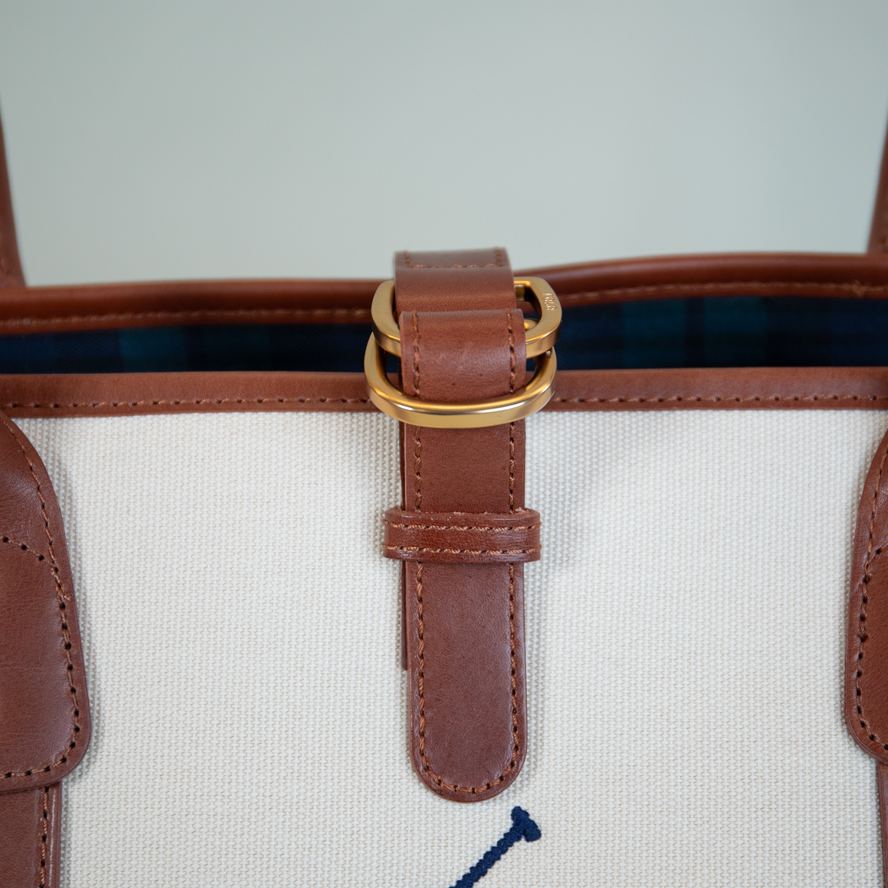 Ralph Lauren Leather & Canvas Polo Tote