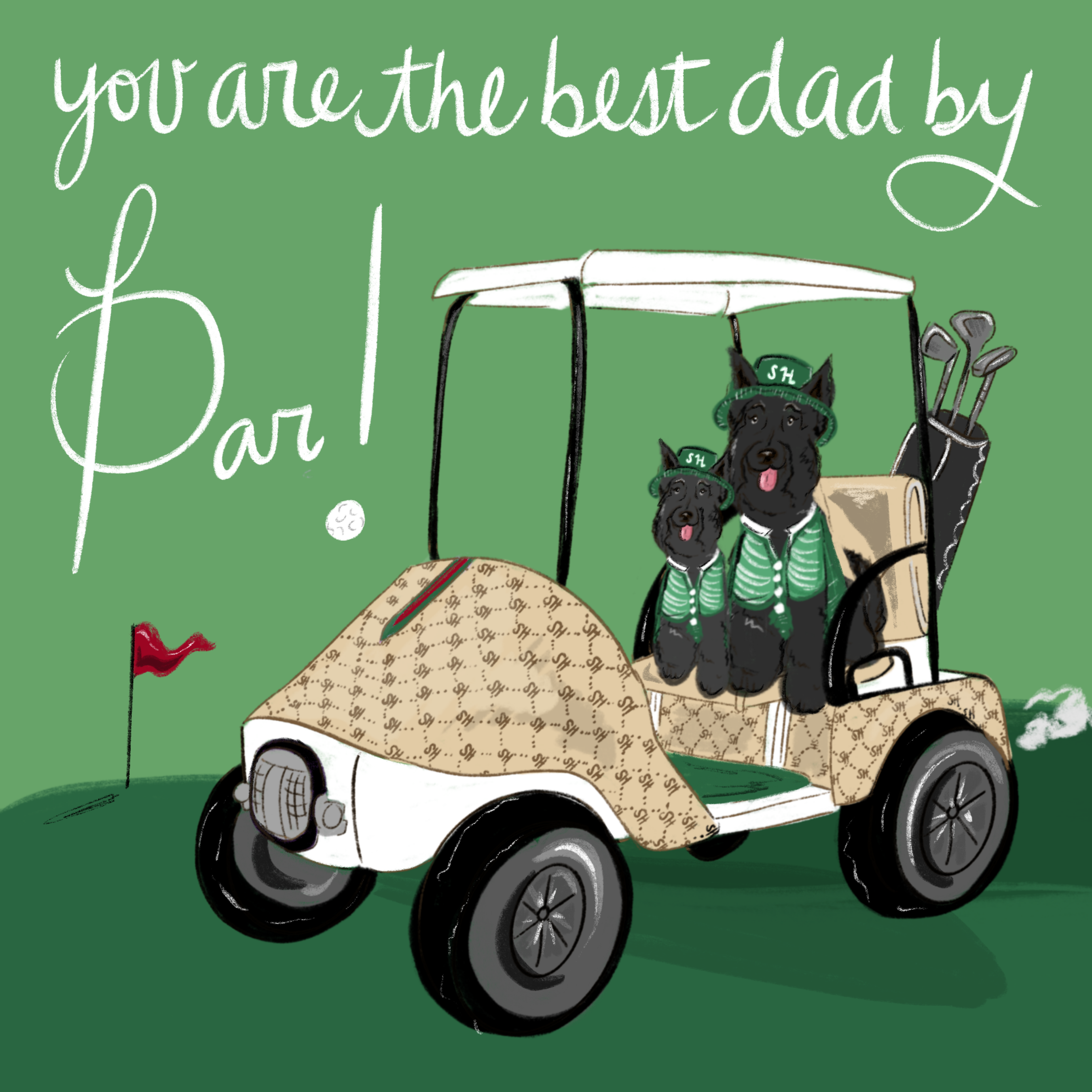 Best Dad By Par Greeting Card