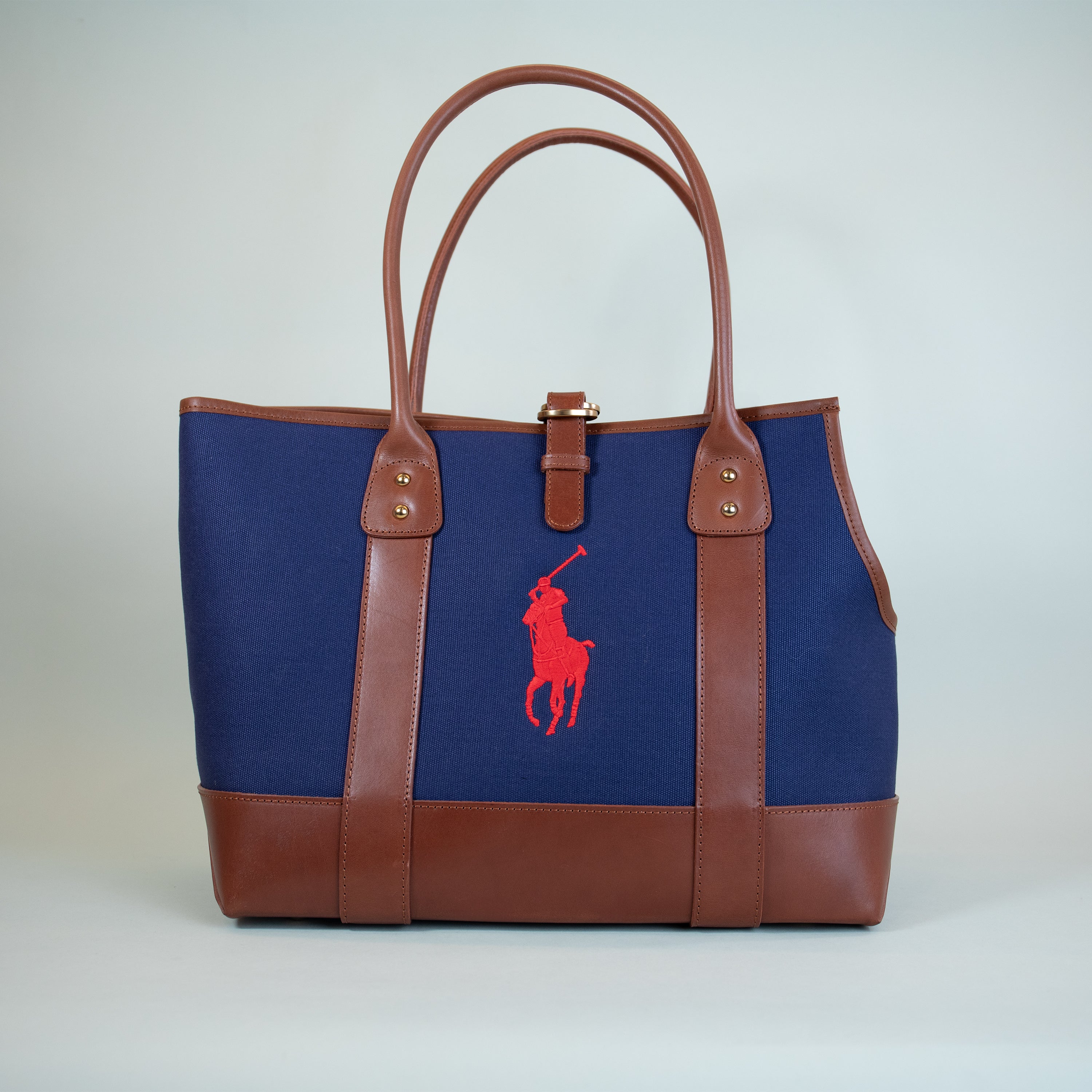 Ralph Lauren Leather & Canvas Polo Tote