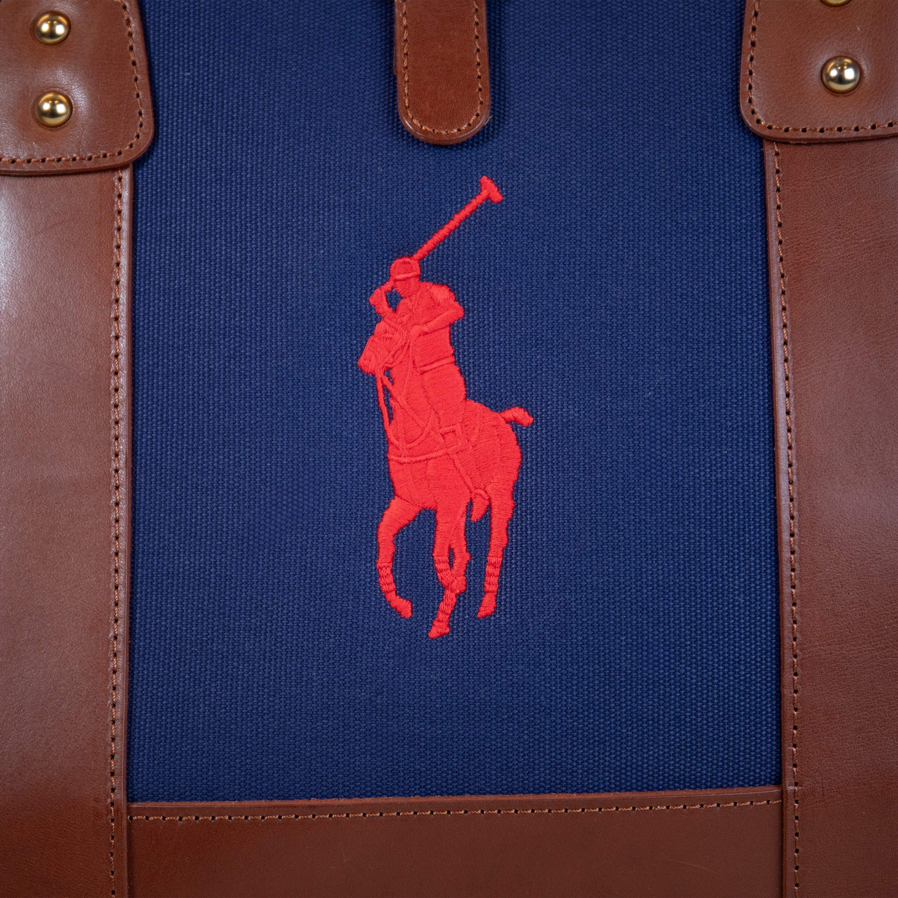 Ralph Lauren Leather & Canvas Polo Tote