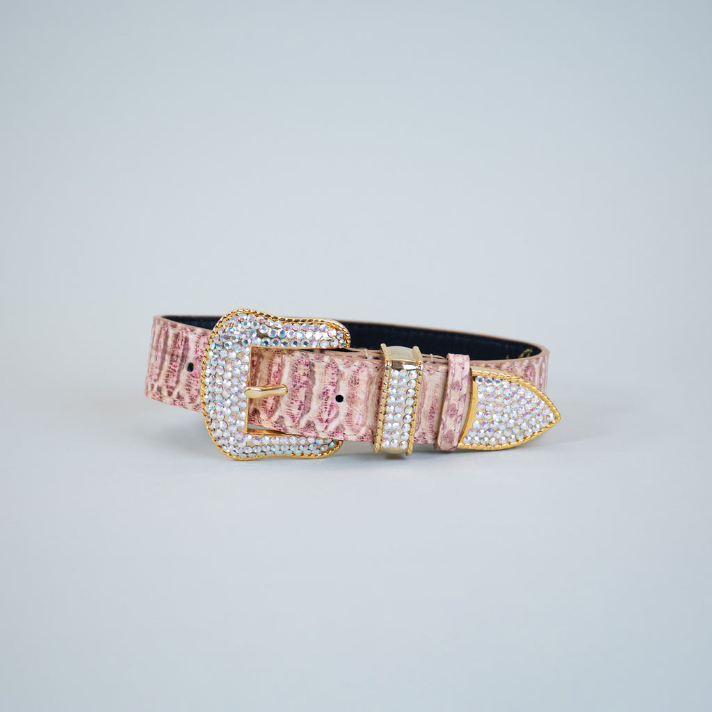 Himalayan Snake Print Collars | Luxury Leather Dog Collar display picture 3