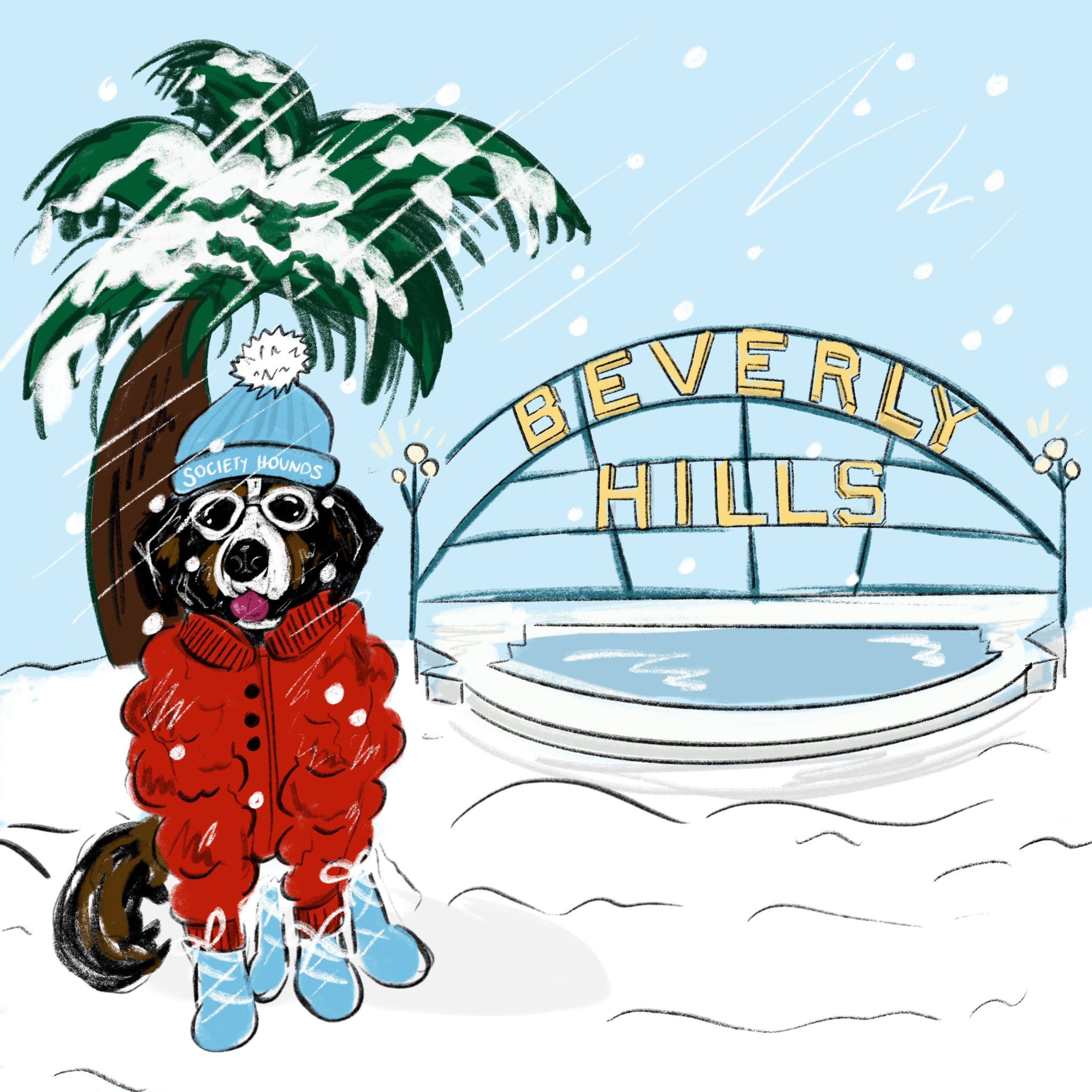 Beverly Hills Winter Wonderland Greeting Card