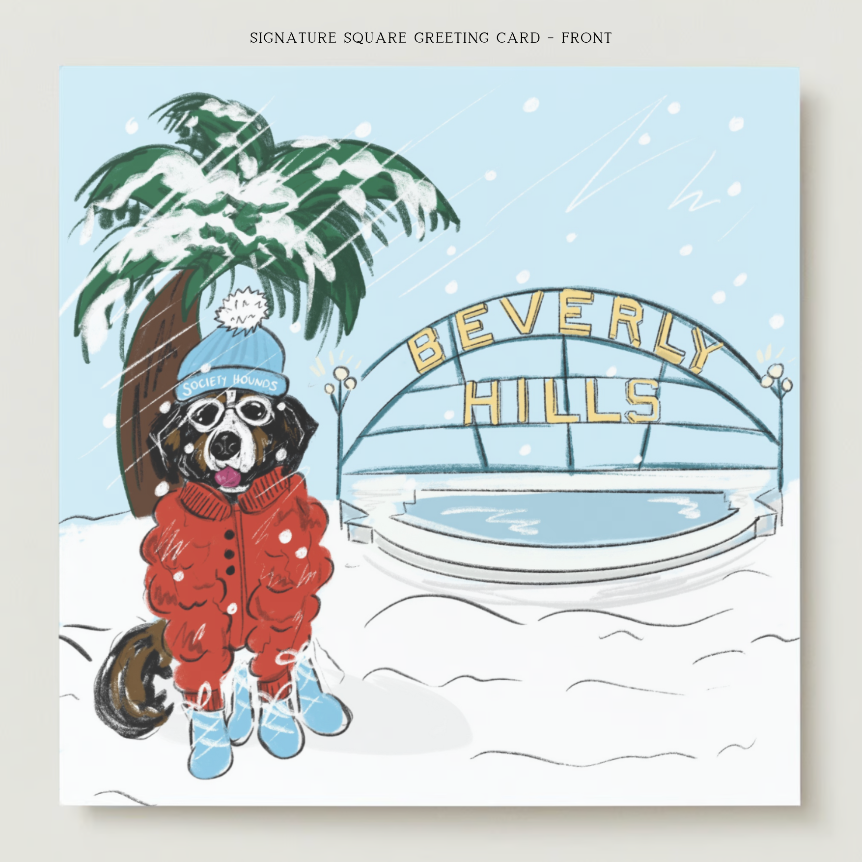 Beverly Hills Winter Wonderland Greeting Card